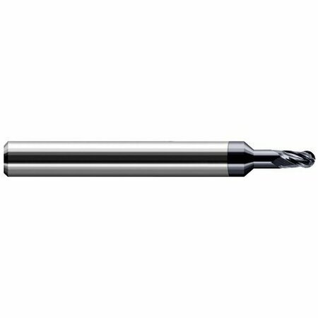 HARVEY TOOL 1/4 in. Cutter dia. x 3/8 in. x 3/4 Reach Carbide Ball End Mill for Medium Alloy Steels, 4 Flutes 755516-C3